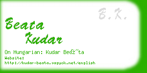 beata kudar business card